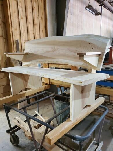 Slab Cedar bench